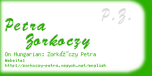 petra zorkoczy business card
